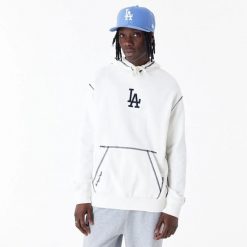 Bluza z kapturem Los Angeles Dodgers MLB World Series. Białe bluzy New Era, l, bez wzorów, z bawełny, z kapturem. Za 371.10 zł.