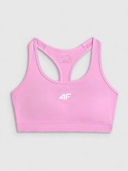 4F Biustonosz treningowy z niskim wsparciem damski - różowy M. Czerwone bielizna sportowa 4f, l, bez wzorów, z gumy. Za 119.99 zł.