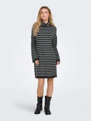 ONLY Sukienka dzianinowa w kolorze czarno-szarym rozmiar: XS. Czarne sukienki Only, xs, bez wzorów, z dzianiny, bez kołnierzyka, bez ramiączek, midi. Za 57.06 zł.