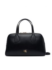 Calvin Klein Torebka Ck Medium Bowling Bag LV04F3610G Czarny. Czarne torebki klasyczne Calvin Klein, bez wzorów, ze skóry, bez dodatków. Za 569.99 zł.
