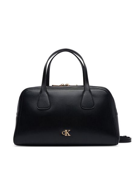 Calvin Klein Torebka Ck Medium Bowling Bag LV04F3610G Czarny. Czarne torebki klasyczne Calvin Klein, bez wzorów, ze skóry, bez dodatków. Za 569.99 zł.