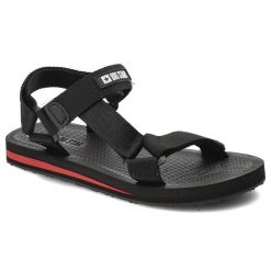 Czarne Sandały Big Star Wygodne Buty Damskie. Czarne sandały Big Star, bez wzorów, retro, bez obcasa, bez zapięcia. Za 107.99 zł.