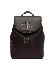 Calvin Klein Plecak Bold Ck Flap Mini Backpack LV04F3893G Brązowy ciemny. Brązowe plecaki Calvin Klein, bez wzorów, ze skóry. Za 489.99 zł.