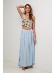 Lin Passion Lniana spódnica w kolorze błękitnym rozmiar: 38/40. Niebieskie spódnice Lin Passion, bez wzorów, ze lnu, klasyczne, maxi. Za 165.99 zł.