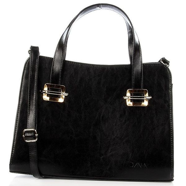 Torebka skórzana damska DAN-A T277 czarna. Czarne torebki klasyczne DAN-A, bez wzorów, ze skóry, bez dodatków. Za 349.99 zł.
