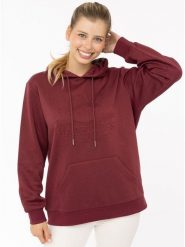 Zwillingsherz Bluza "Happiness Vibes" w kolorze bordowym rozmiar: L/XL. Czerwone bluzy Zwillingsherz, l, bez wzorów, z kapturem. Za 214.19 zł.