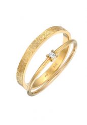 Elli Damski zestaw 2 pasjansów ze szklanym kryształem ze srebra 925 Sterling Silver Pierścionki 1 ct. Szare pierścionki Elli, z kryształem, srebrne. Za 238.99 zł.