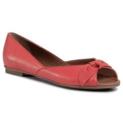 Lasocki WI23-SORANA-01 Czerwony. Czerwone baleriny Lasocki, bez wzorów, ze skóry, bez obcasa. Za 129.99 zł.