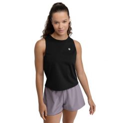 Damska koszulka tank top do biegania w terenie Trekking Siroko Volt Black. Czarne topy SIROKO, bez wzorów, z materiału, bez kołnierzyka, bez ramiączek. W wyprzedaży za 84.99 zł.