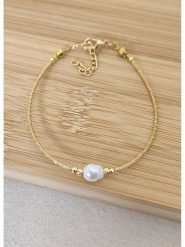 La Asena Pozłacana bransoletka rozmiar: onesize. Żółte bransoletki La Asena, z perłą, pozłacane. Za 34.99 zł.