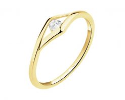 Złoty pierścionek z cyrkonią. Żółte pierścionki Apart, z cyrkonią, złote. Za 789.00 zł.