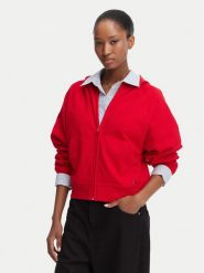 Tommy Jeans Bluza Flag DW0DW22834 Czerwony Boxy Fit. Czerwone bluzy Tommy Jeans, l, bez wzorów, z bawełny, bez kaptura. Za 449.99 zł.