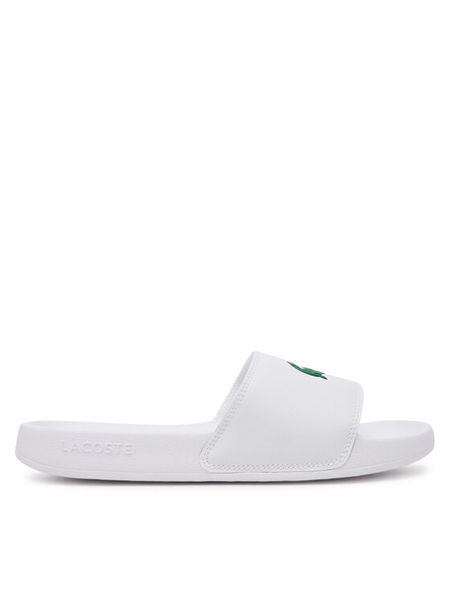 Lacoste Klapki Serve 0.0 7-49CFA0042 Biały. Białe klapki Lacoste, bez wzorów, ze skóry, bez obcasa. Za 129.99 zł.