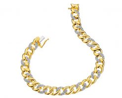 Bransoletka z żółtego złota z diamentami - 18 cm - 1,50 ct - próba 585. Żółte bransoletki Apart, z diamentem, złote. Za 29,990.00 zł.