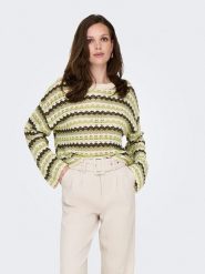 ONLY Sweter w kolorze zielono-beżowym rozmiar: S. Brązowe swetry Only, s, bez wzorów, bez ramiączek. Za 110.04 zł.