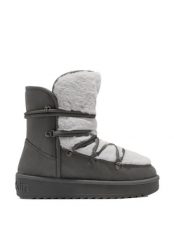 Buty śniegowce damskie D.Franklin ocieplane. Szare trapery i śniegowce D.Franklin, z materiału, przed kolano. Za 229.90 zł.