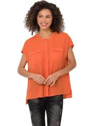 Heine Bluzka w kolorze pomarańczowym rozmiar: 36. Pomarańczowe bluzki Heine, bez wzorów, bez kołnierzyka, bez ramiączek. Za 104.99 zł.