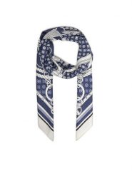 Guess Chusta AW5340 POL03 Niebieski. Niebieskie rękawiczki Guess, z aplikacjami, z materiału. Za 199.99 zł.