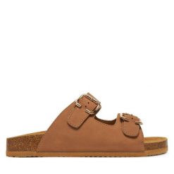 Klapki Lasocki. Brązowe klapki Lasocki, bez wzorów, bez obcasa. Za 139.99 zł.