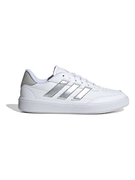 Adidas Sneakersy "Courtblock" w kolorze srebrno-białym rozmiar: 38. Białe trampki Adidas, bez wzorów, bez zapięcia. Za 173.99 zł.