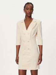 Rinascimento Sukienka koktajlowa CFC0128109003 Beżowy Regular Fit. Brązowe sukienki Rinascimento, m, bez wzorów, z syntetyku, wizytowe, bez kołnierzyka, bez ramiączek. Za 789.99 zł.