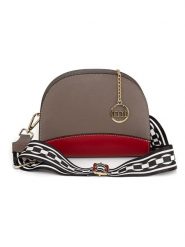 Mia Tomazzi Skórzana torebka "Cassala" w kolorze szarobrązowo-czerwonym - 23 x 19 x 9 cm rozmiar: onesize. Brązowe torby na ramię Mia Tomazzi, bez wzorów, z materiału, na ramię, bez dodatków. Za 217.99 zł.