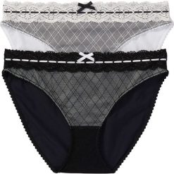 Figi (2 pary) bonprix czarno-biały. Figi bonprix. Za 45.98 zł.