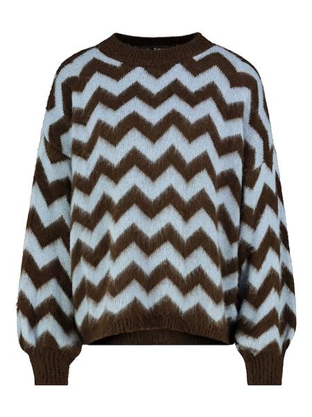Sublevel Sweter w kolorze ciemnobrązowo-błękitnym rozmiar: M/L. Brązowe swetry Sublevel, l, bez wzorów, bez ramiączek. Za 159.95 zł.