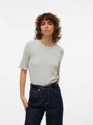 Vero Moda Koszulka "Dalia" w kolorze jasnoszarym rozmiar: XL. Szare bluzki Vero Moda, xl, bez wzorów, z koronki, bez kołnierzyka, bez ramiączek. Za 33.13 zł.