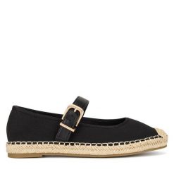 Espadryle JENNY. Czarne espadryle Jenny, bez wzorów, bez obcasa, bez zapięcia. Za 99.99 zł.