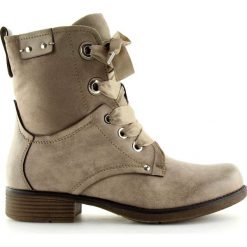 Brązowe Botki workery beżowe 17103-13 Khaki. Brązowe botki ButyModne, bez wzorów, ze skóry, bez obcasa, bez zapięcia. W wyprzedaży za 109.00 zł.
