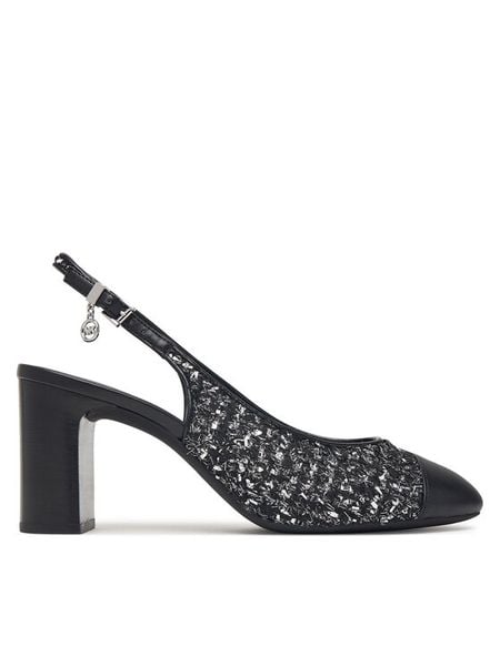 MICHAEL Michael Kors Botki Piper Flex Sling Pump 40F6PIMP1D Czarny. Czarne botki MICHAEL Michael Kors, bez wzorów, z materiału, bez obcasa, na słupku, bez zapięcia. Za 719.99 zł.