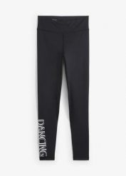 Szybkoschnące legginsy, dł. przed kostkę. Czarne legginsy bonprix, bez wzorów. Za 119.99 zł.