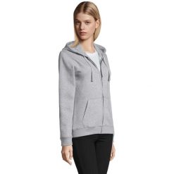 Damska Bluza Z Kapturem Spike Heather Z Pełnym Zamkiem Błyskawicznym. Szare bluzy sportowe SOL'S, m, bez wzorów, z bawełny, z kapturem. Za 191.99 zł.