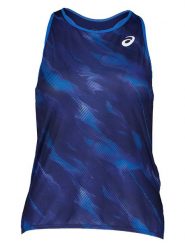 Asics Top sportowy w kolorze granatowym rozmiar: M. Niebieskie koszulki sportowe Asics, bez wzorów, z materiału, bez ramiączek, outdoorowe. Za 61.60 zł.