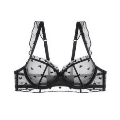 Biustonosz z fiszbinami z delikatnej siateczki Roshni. Białe biustonosze Intica, bez wzorów. Za 129.00 zł.