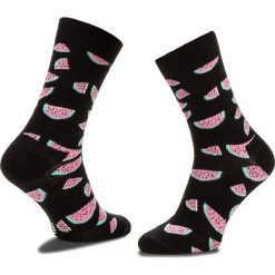 Skarpety Wysokie Damskie HAPPY SOCKS - WAT01-9000 Czarny. Czarne skarpety Happy Socks, bez wzorów, z bawełny. Za 34.90 zł.