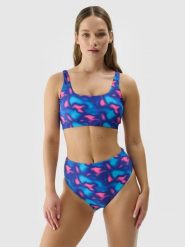 4F Dół od bikini damski - multikolor L. Szorty 4f, bez wzorów, z elastanu, wakacyjne, z podwyższonym stanem. W wyprzedaży za 39.99 zł.