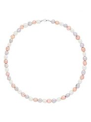 Pearline Naszyjnik w kolorze biało-jasnoróżowym z perłami - dł. 42 cm rozmiar: onesize. Białe naszyjniki Pearline, z perłą, srebrne. Za 434.99 zł.