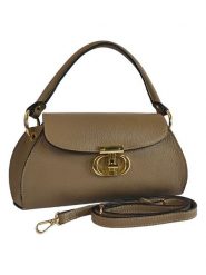 ORE10 Skórzana torebka w kolorze khaki - 34 x 17 x 12 cm rozmiar: onesize. Brązowe torby na ramię ORE10, bez wzorów, z materiału, na ramię, bez dodatków. Za 304.99 zł.