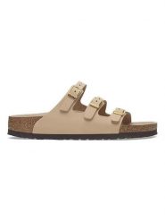 Birkenstock Skórzane klapki "Florida" w kolorze beżowym rozmiar: 38. Brązowe klapki Birkenstock, bez wzorów, z otwartym noskiem, bez obcasa. Za 465.55 zł.