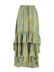 BLE Spódnica w kolorze niebiesko-żółtym rozmiar: M/L. Niebieskie spódnice BLE, l, bez wzorów, maxi, asymetryczne. Za 85.95 zł.
