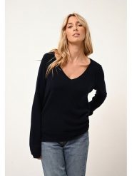Just Cashmere Kaszmirowy sweter "Phoebe" w kolorze granatowym rozmiar: M. Niebieskie swetry Just Cashmere, m, bez wzorów, z kaszmiru, bez ramiączek. Za 286.16 zł.