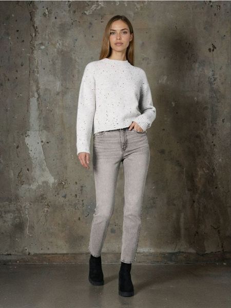 Jeansy straight mid waist - szary. Szare jeansy Sinsay, bez wzorów. W wyprzedaży za 29.99 zł.