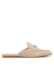 Guess Klapki FLJBOMSUE06 Beżowy. Brązowe klapki Guess, z aplikacjami, ze skóry, bez obcasa. Za 322.00 zł.