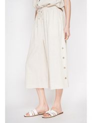 Le Jardin du Lin Lniane kuloty w kolorze kremowym rozmiar: 42. Brązowe spodnie materiałowe Le jardin du lin, bez wzorów, ze lnu. Za 152.99 zł.