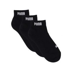 Skarpety Unisex Dla Dorosłych Quarter Logo (zestaw 3 Sztuk). Czarne skarpety Puma, bez wzorów. Za 51.99 zł.