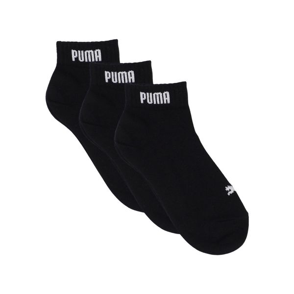 Skarpety Unisex Dla Dorosłych Quarter Logo (zestaw 3 Sztuk). Czarne skarpety Puma, bez wzorów. Za 51.99 zł.