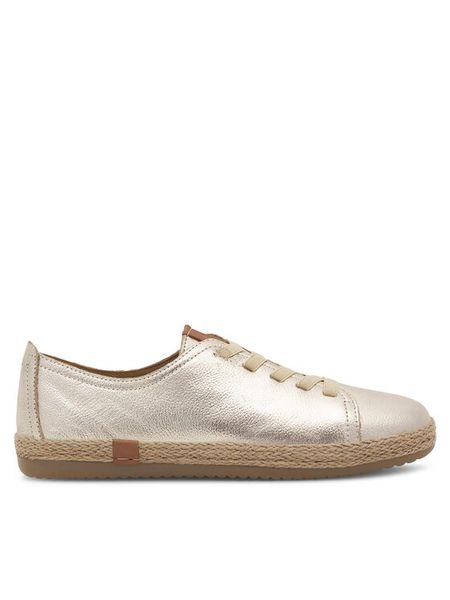 Lasocki Espadryle WI16-BENTA-01 Złoty. Żółte espadryle Lasocki, bez wzorów, ze skóry, bez obcasa, bez zapięcia. Za 199.99 zł.