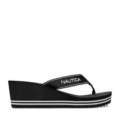 Japonki Nautica. Czarne klapki Nautica, bez wzorów, bez obcasa. Za 99.99 zł.